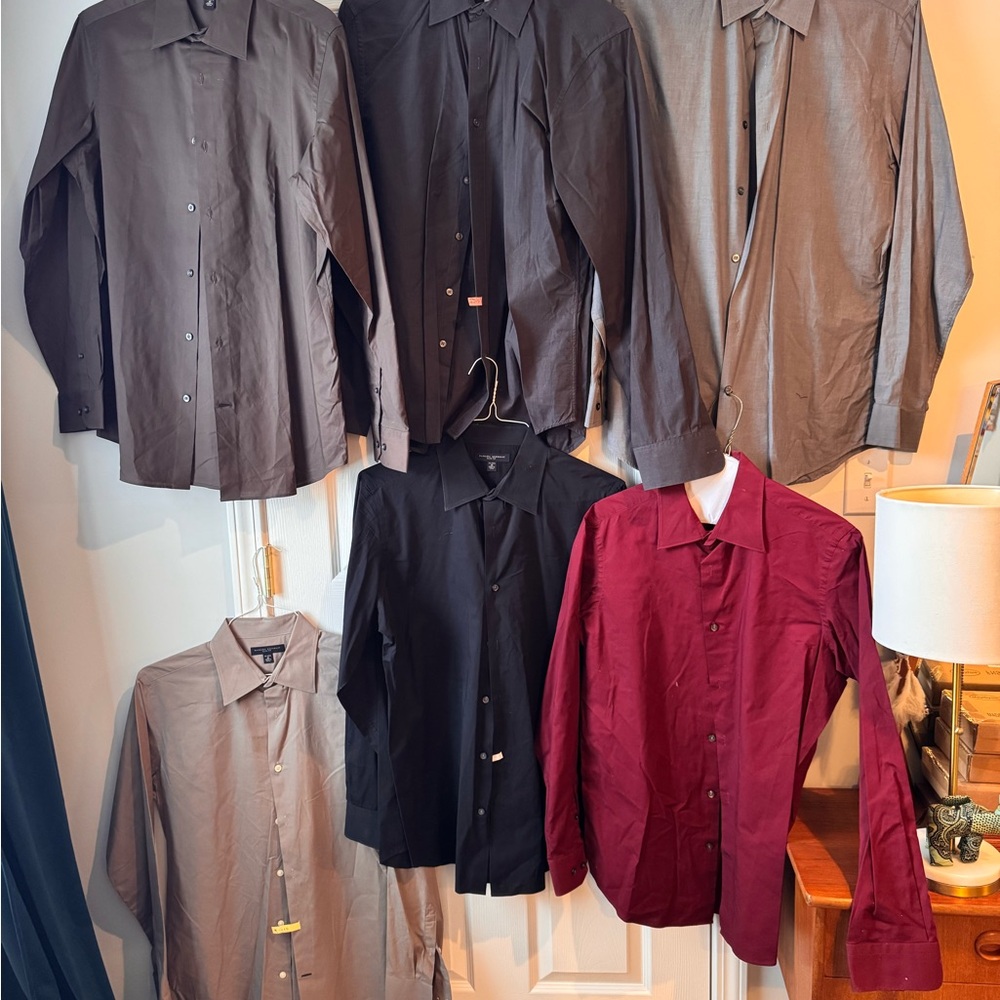 Lot of 6 slim fit Banana Republic and Gap Men’s dress shirts M & S
